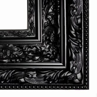 Klasyczna rama do obrazu szeroka ozdobna czarna satyna AP21