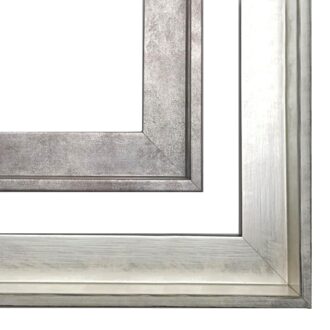 Nowoczesna rama american box do obrazu srebrna AP9