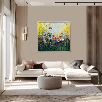 Obraz z kwiatami malowany na płótnie "Kwiatowa jesień" 2353A