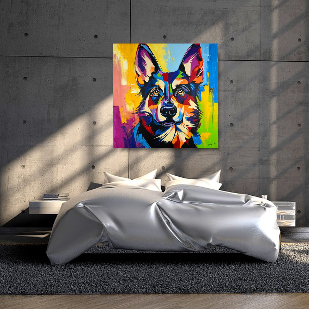 Pies na obrazie "Wierny kolorowy owczarek" 2342A - obrazek 3