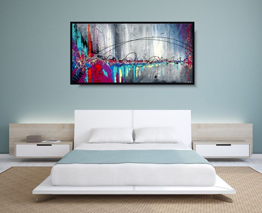 Nowoczesny obraz abstrakcja "Kolorowa radość" modne obrazy na płótnie 1194A - obrazek 3