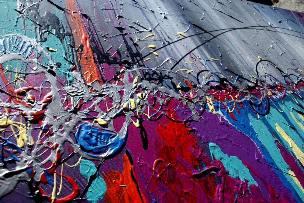 Nowoczesny obraz abstrakcja "Kolorowa radość" modne obrazy na płótnie 1194A - obrazek 5