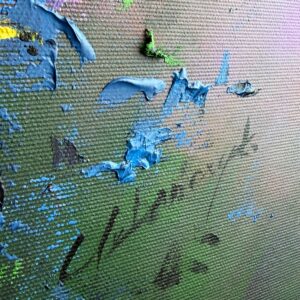 Nowoczesny obraz kwiaty sygnowany podpisem autorki