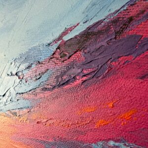 Nowoczesny obraz miasta – kolorowe niebo i odbicie w wodzie