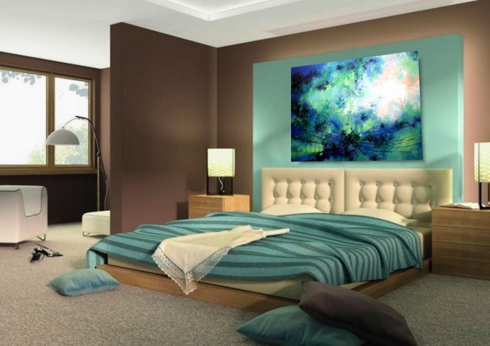 Duża abstrakcja "Błogość" nowoczesne obraz obrazy ręcznie malowane 1617A - obrazek 2