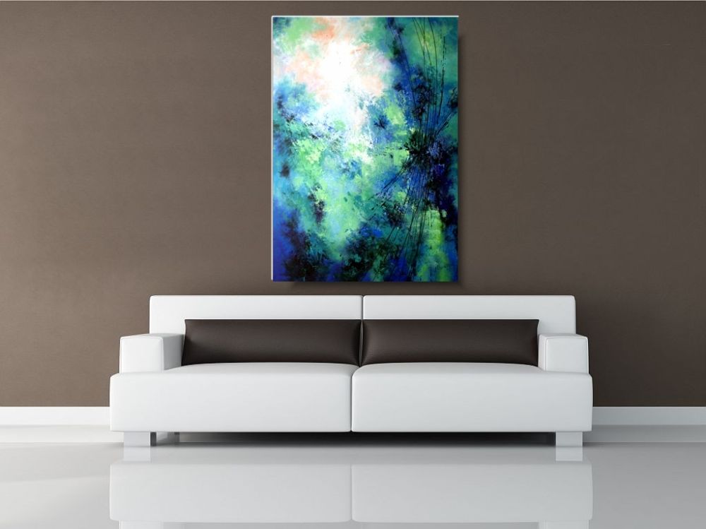 Duża abstrakcja "Błogość" nowoczesne obraz obrazy ręcznie malowane 1617A - obrazek 3