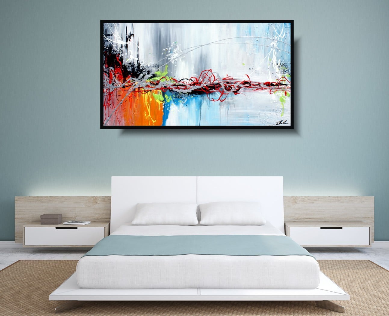 Obraz do biura abstrakcja "Kolory dzieciństwa" obrazy nowoczesne na płótnie 1042A - obrazek 2