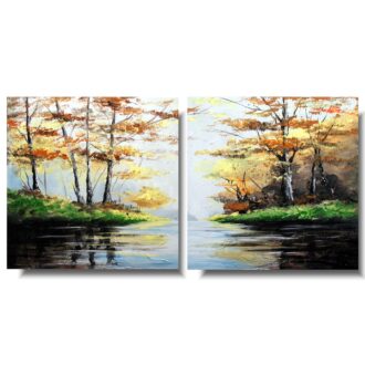 Obraz ręcznie malowany na płótnie "Leśne tchnienie" 1216A