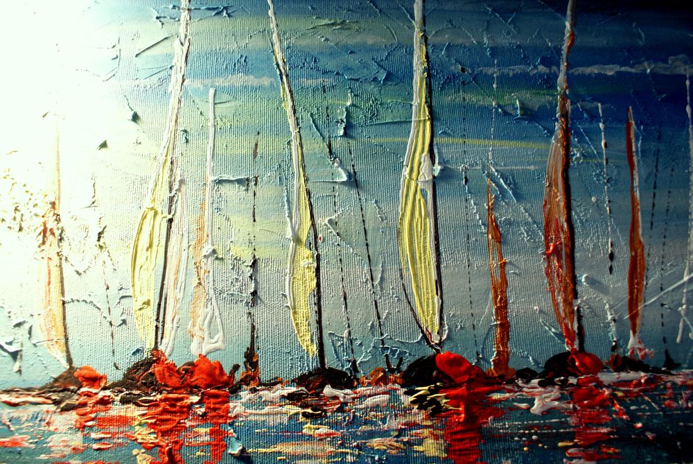 Obraz marynistyczny "Statki na morzu" morski widok pejzaż 1207A - obrazek 5