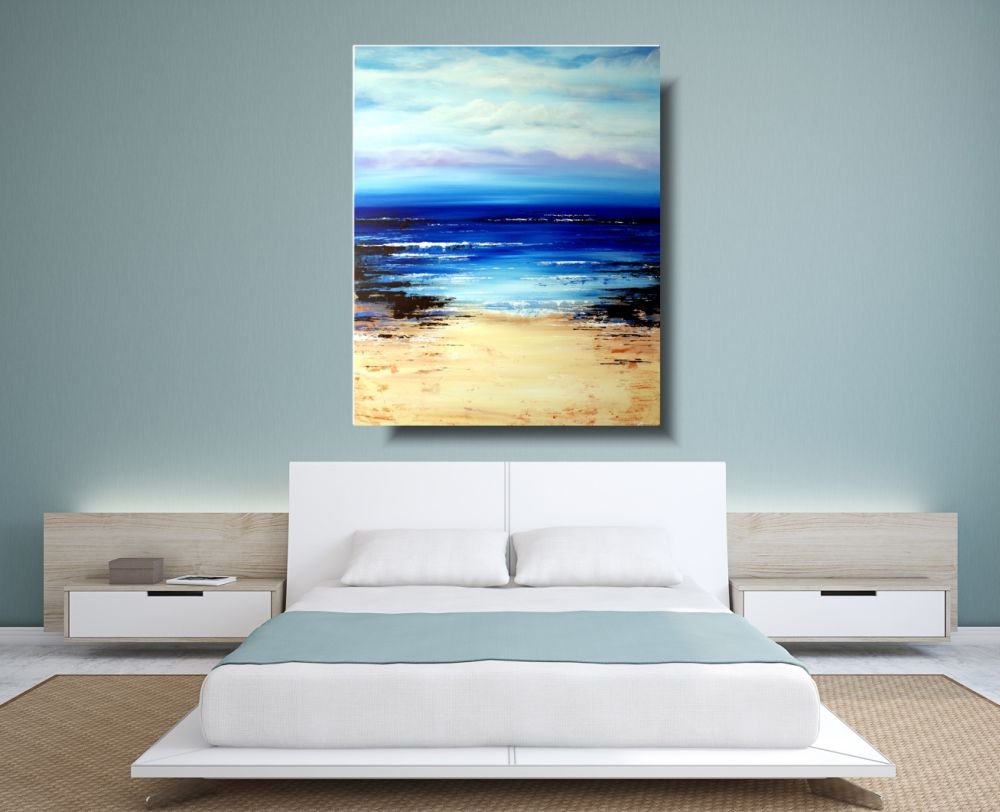 Obraz marynistyczny morski pejzaż "Plaża" obrazy malowane na płótnie 1772A - obrazek 2