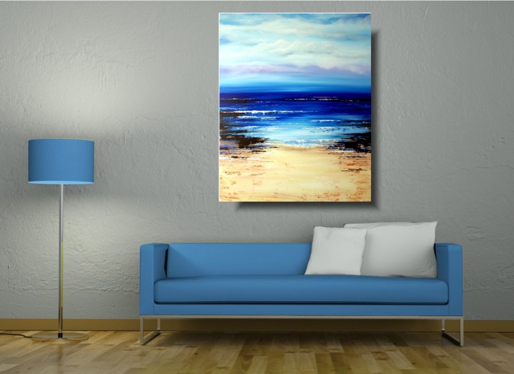 Obraz marynistyczny morski pejzaż "Plaża" obrazy malowane na płótnie 1772A - obrazek 3