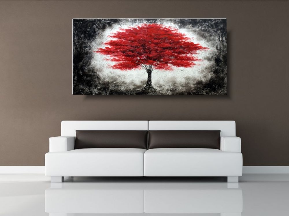 Obraz "Ogniste drzewo" obrazy ręcznie malowane farbami 1528A - obrazek 3