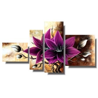 Obraz zjawiskowy amarantowy amarylis obrazy kwiaty ręcznie malowane na płótnie 1092C