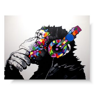 Obraz ręcznie malowany na płótnie "Kolorowa małpa" 1611A