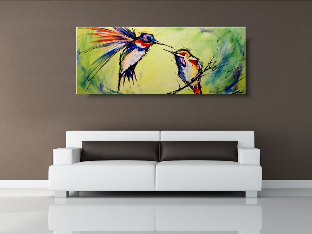 Obrazy ręcznie malowany na płótnie "Wróbelki" 1727A - obrazek 3