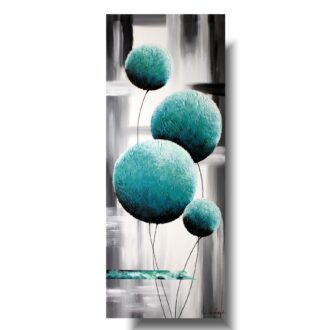 Pionowy obraz kwiaty dmuchawce na płótnie "Turkusowe dmuchawce" 1731A