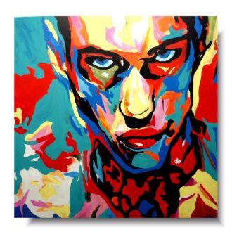 Portret "Przystojny gej" nowoczesny kolorowy obraz do biura malowany na płótnie 1195A