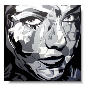 Portret tajemnicza "Kobieta" obrazy czarno biały obraz grafiki 1676A