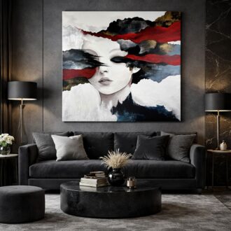 Obraz abstrakcja portret "Kobieta w chmurach" 2324AB