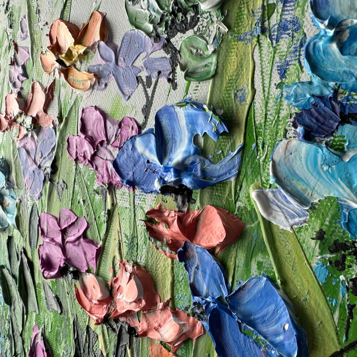 Obraz ręcznie malowany z kwiatami "Wiosenna łąka" 2356A - obrazek 6