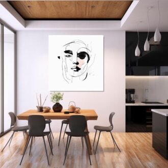Obraz ręcznie malowany na płótnie "Minimalistyczna kobieta" 2293A