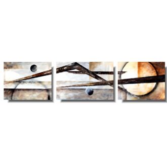 Tryptyk obraz "Czas" abstrakcja ręcznie malowana na płótnie 537A