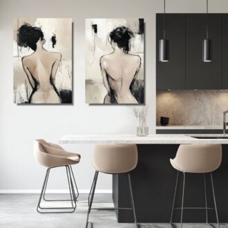 Obraz malowany akt kobiecy "Przyjaciółki" - komplet obrazów 2335A