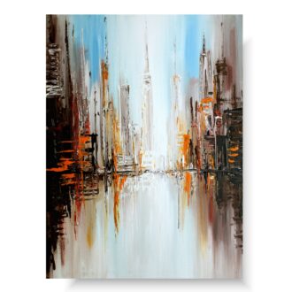 Współczesny obraz "Miasto na brzegu" obrazy malowane 1656A