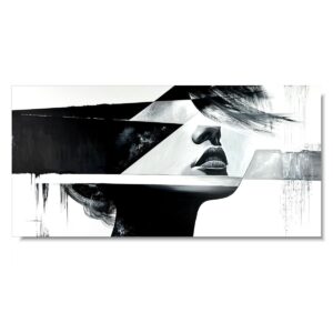 Czarno biały obraz portret nowoczesny 120x60