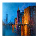 Nowoczesny obraz miasto kolorowa architektura