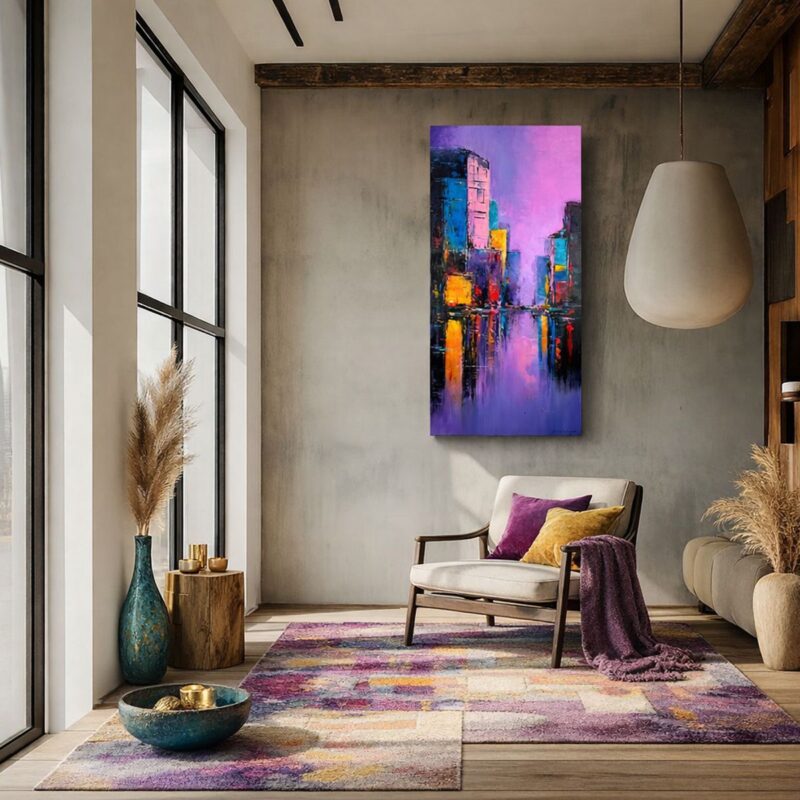 Obraz abstrakcja w salonie