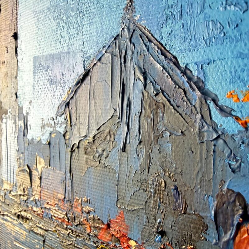 Obraz miasto – detal struktury farby