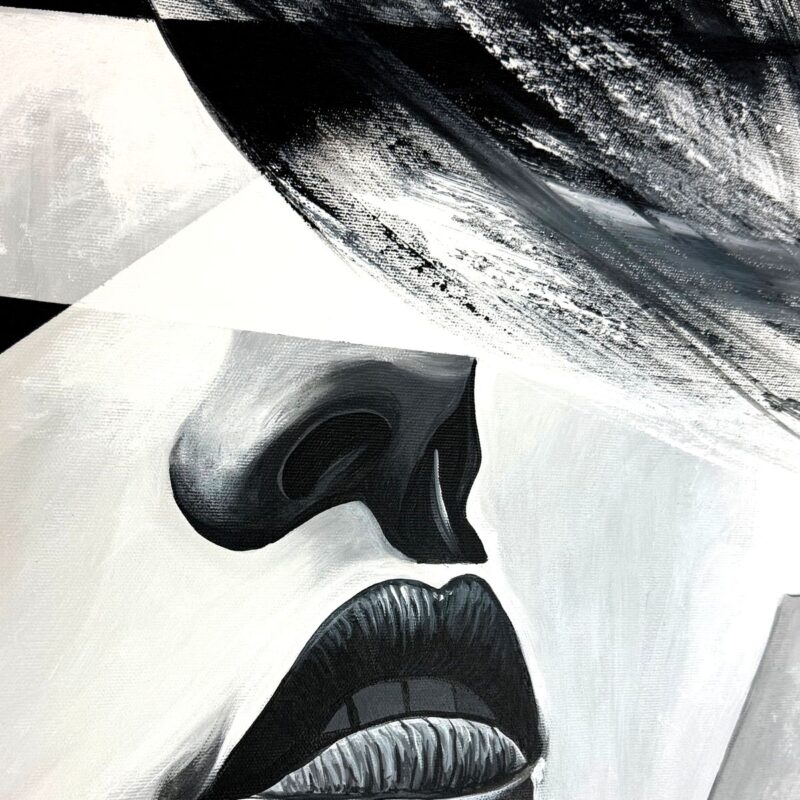 Czarno biały portret – detal struktury